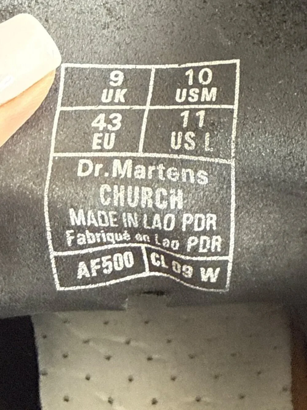 Dr. Martens Church Black Smooth Leather Boots Sz 11